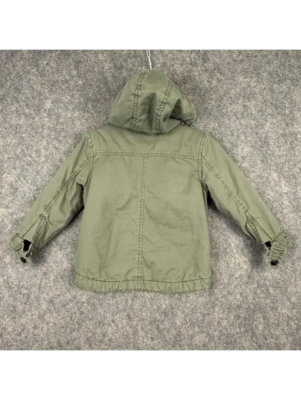 Osh Kosh B’Gosh Toddler Full Zip Snap Jacket Hooded Insulated Green 18 Months f